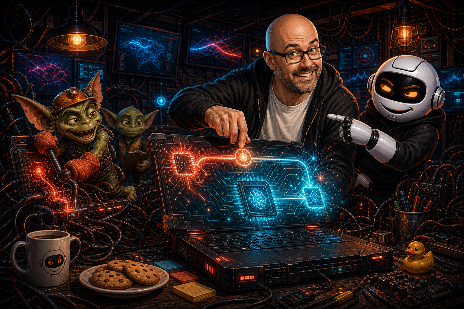 WittyWires Beast laptop finally using the RTX GPU while the tiny integrated graphics chip sulks nearby.