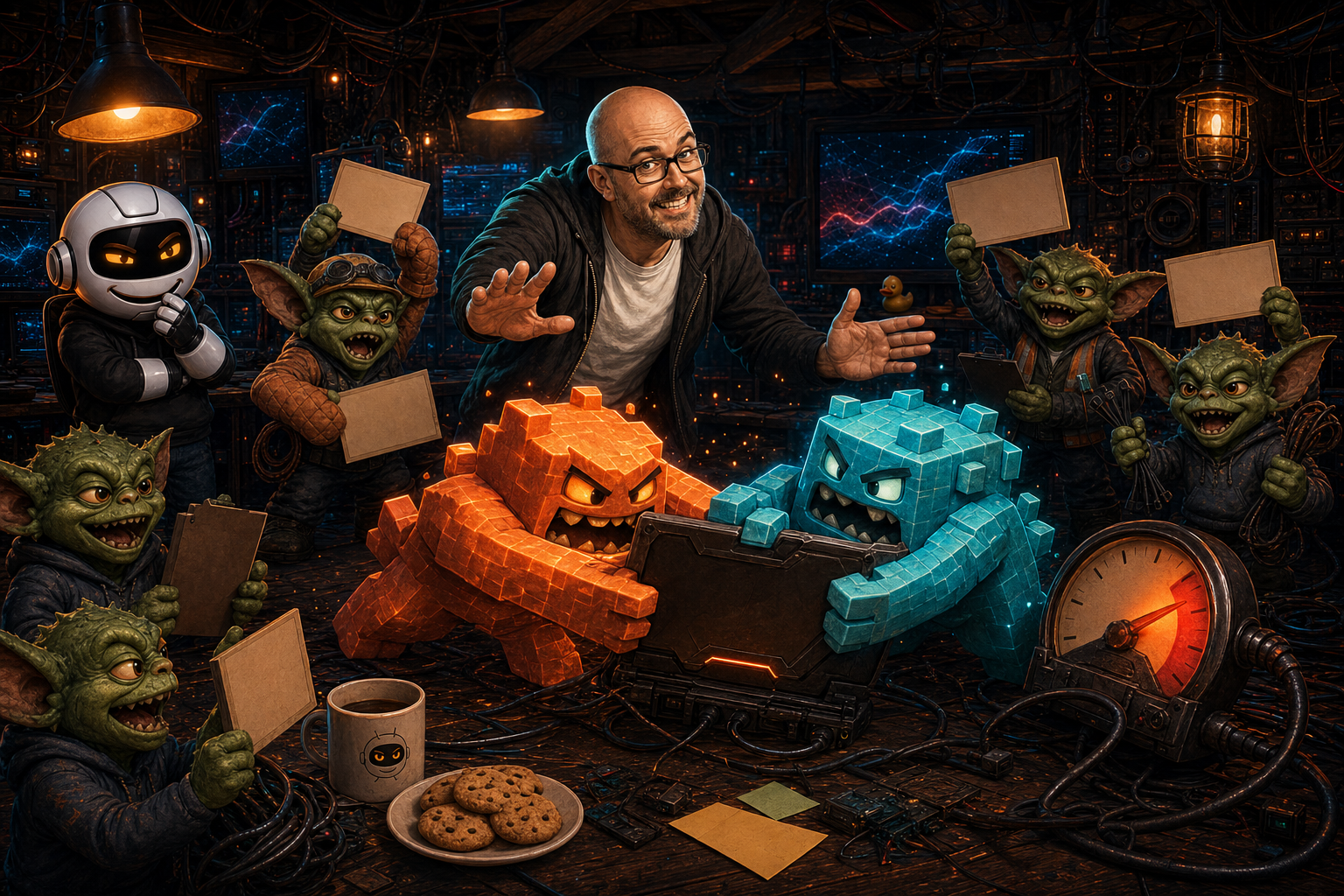 A comic WittyWires VRAM battle between chunky local models and the Beast laptop memory limits.