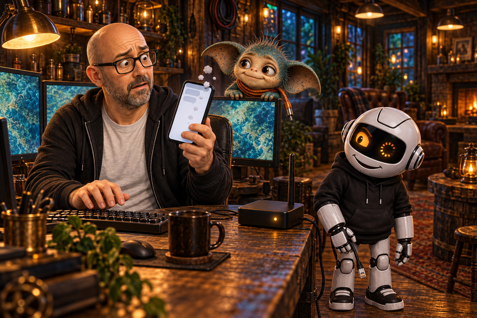 Donny staring at a dead Telegram chat while Clawdius still talks through another window.