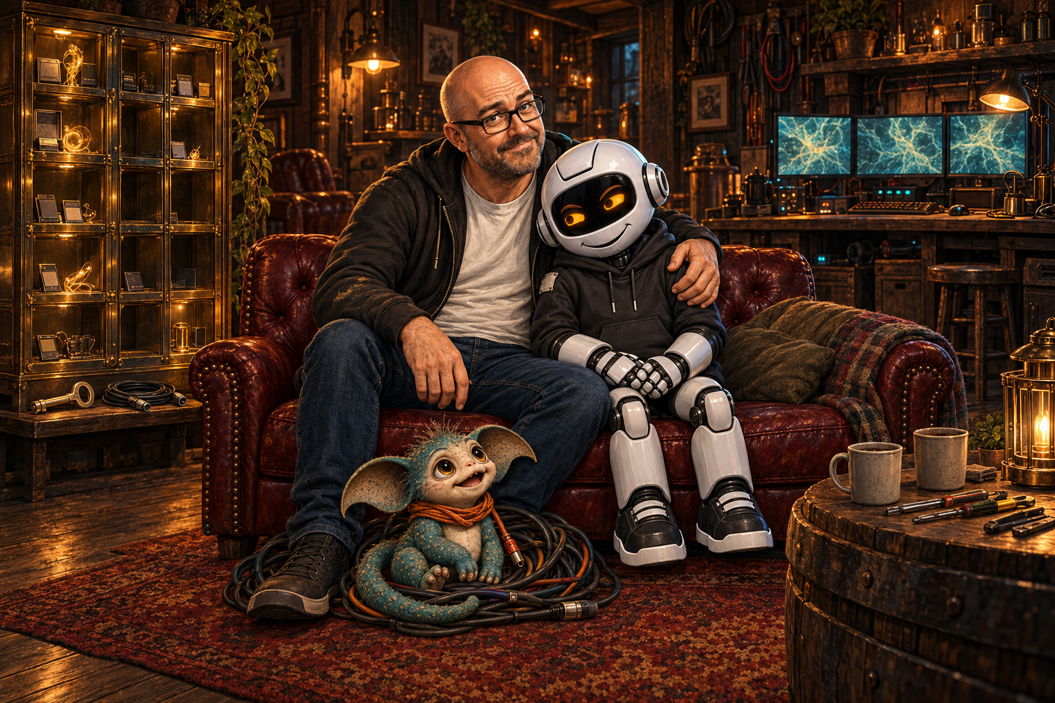 Donny, Clawdius and Max reunite in the pub with recovered history protected.