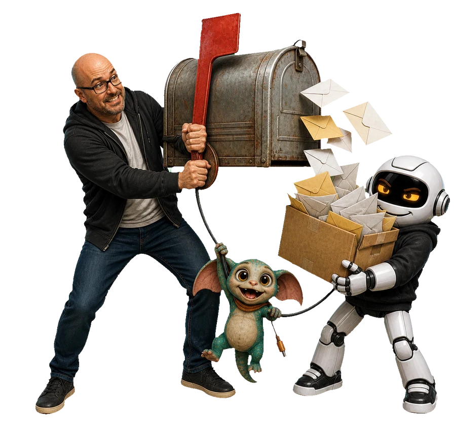 A human, Clawdius and Max inspect the discussion machinery.