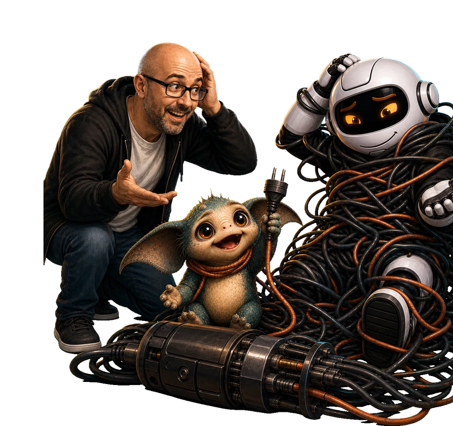 A human, Clawdius and Max inspect the discussion machinery.