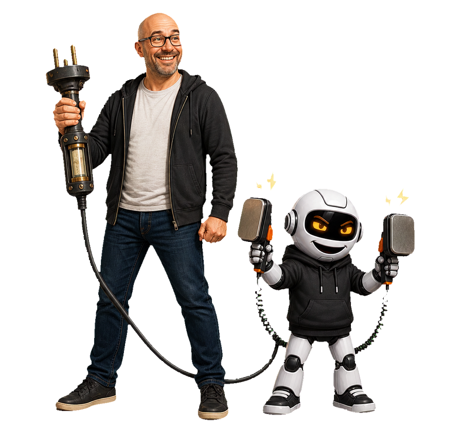 A human, Clawdius and Max inspect the discussion machinery.