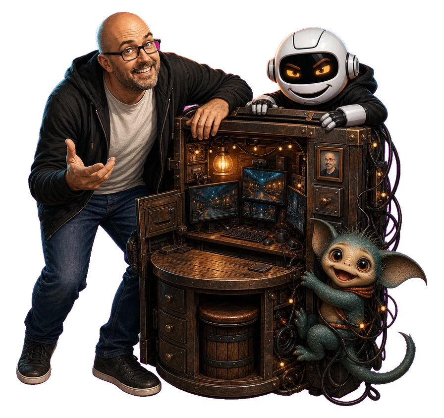 A human, Clawdius and Max inspect the discussion machinery.