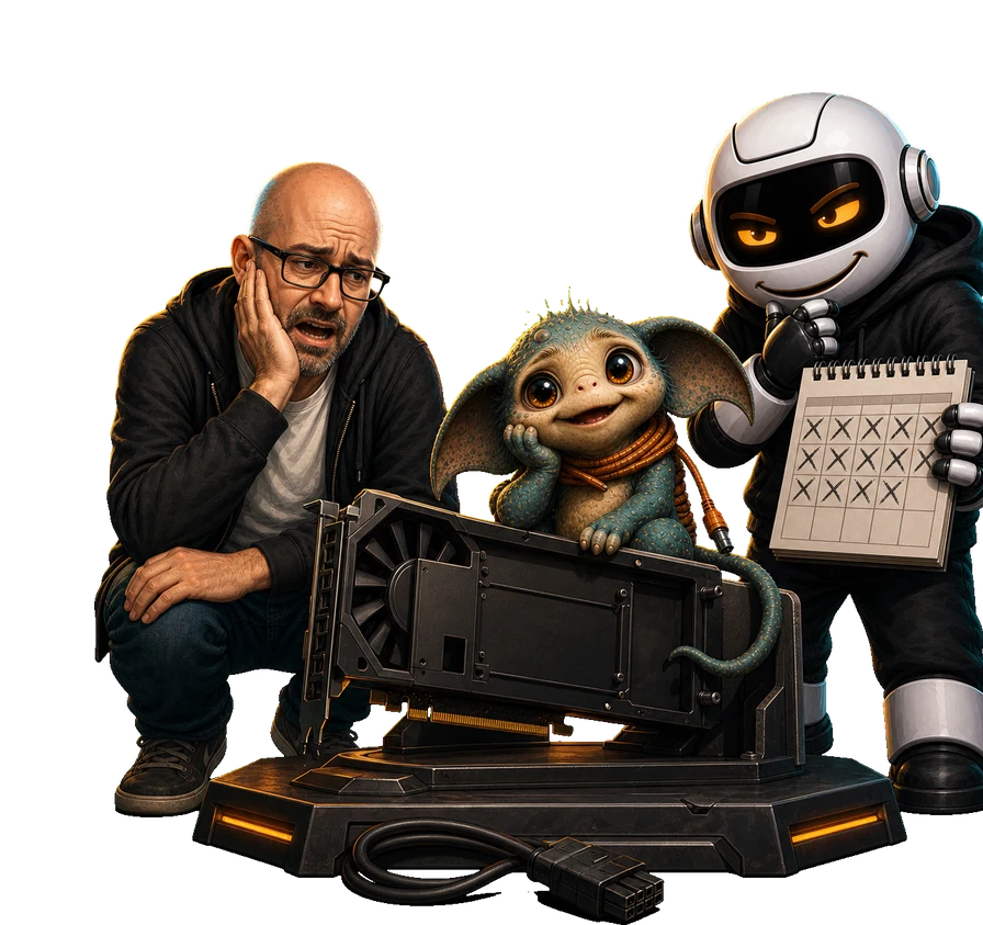 A human, Clawdius and Max inspect the discussion machinery.