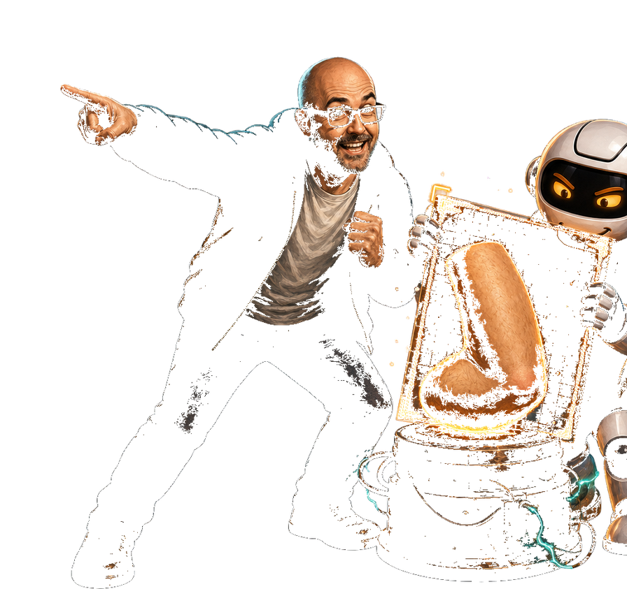 A human, Clawdius and Max inspect the discussion machinery.